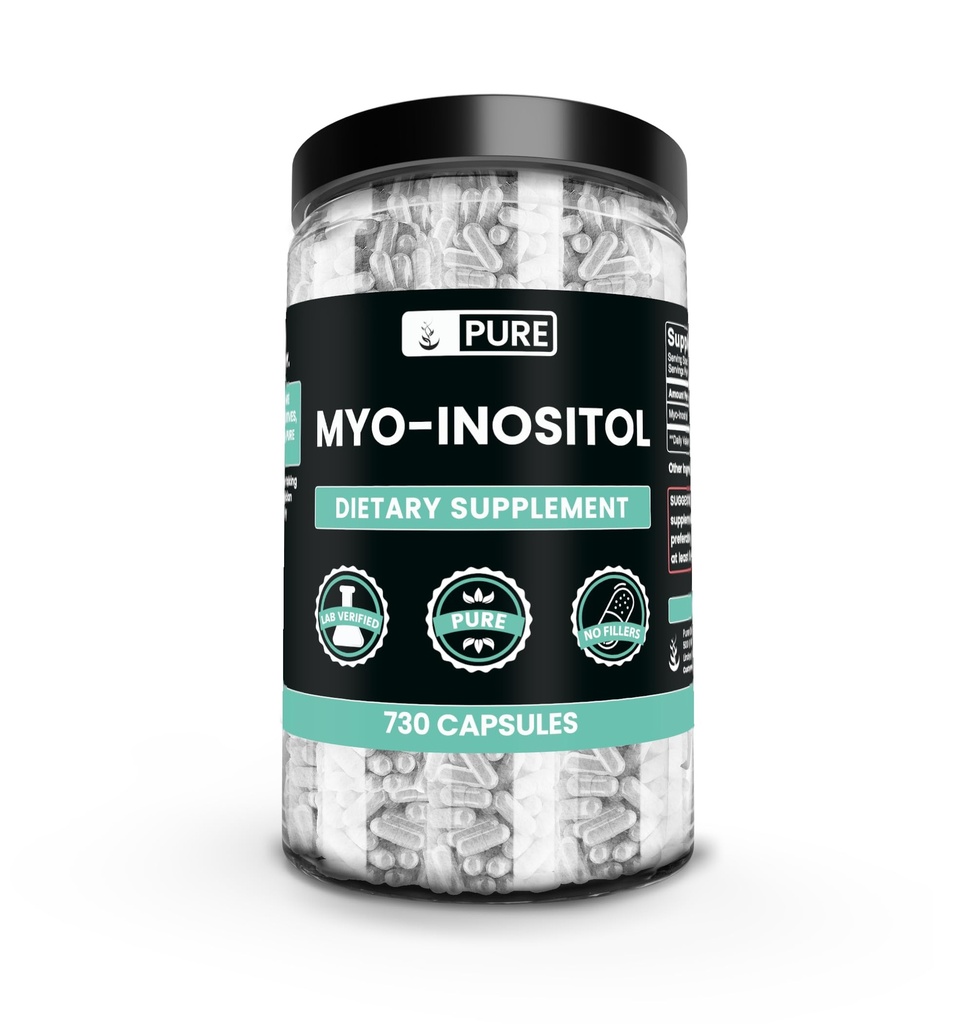 Pure originele ingrediënten Myo-Inositol (730 capsules) Geen Magnesium of Rijst Fillers, altijd zuiver, Lab geverifieerd