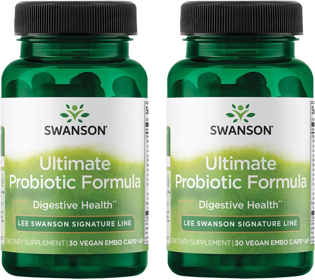 Swanson Ultimate Probiotic Formula Digestive Health Immune System Support 66 Miljard CFU Prebiotic NutraFlora scFOS 30 DRcaps Veggie Capsules (Caps) (2 Pack)