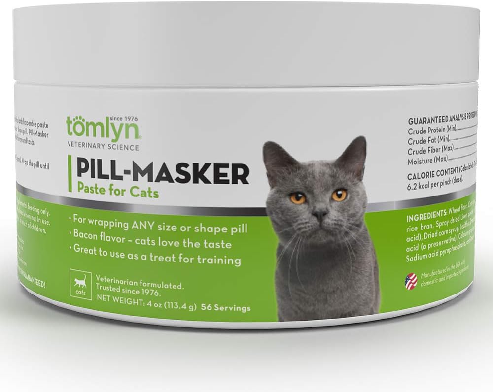 Tomlyn Pill-Masker Bacon-gearomatiseerde pasta voor katten, 4oz