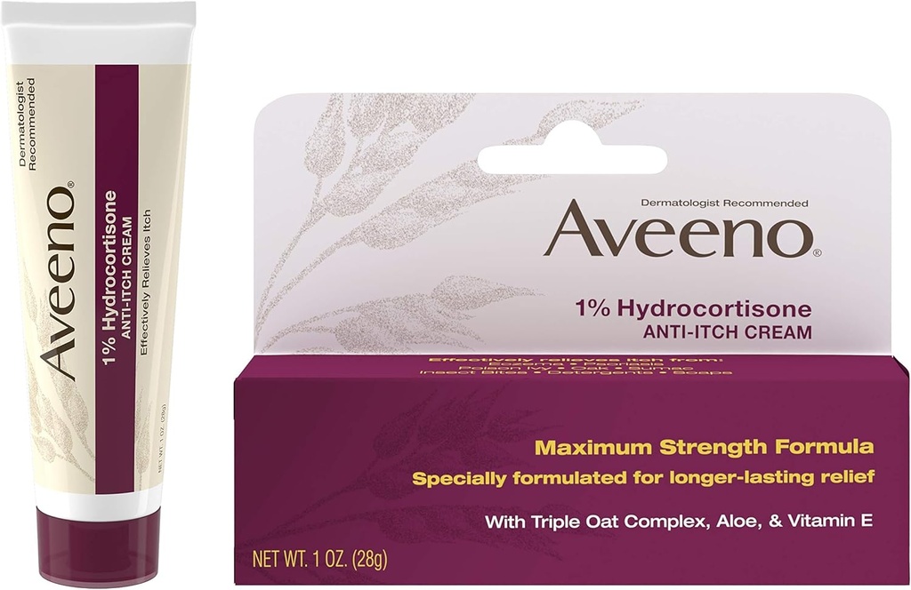 Aveeno 1% Hydrocortison Anti jeuk crème, Maximale sterkte