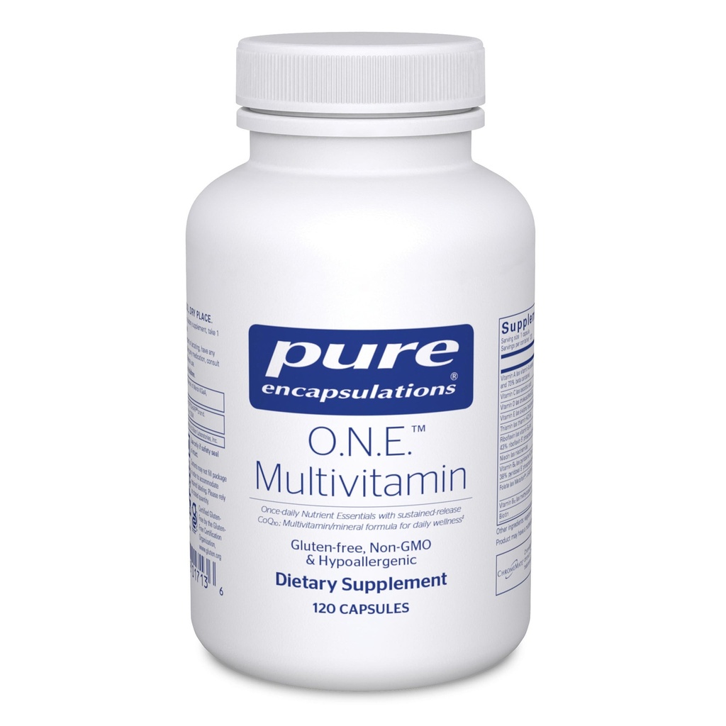 Pure Encapsulations O.N.E. Multivitamine - Once Daily Multivitamine with Antioxidant Complex Metafolin, CoQ10, and Lutein to Support Vision, Cognitive Function, and Cellular Health* - 120 Capsules