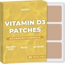 D3 Patches (pakket van 60) - 100% natuurlijke D Patch voor vrouwen en mannen - met calcium, Magnesium, K2 - Immune & Body Support - verbeterde formule
