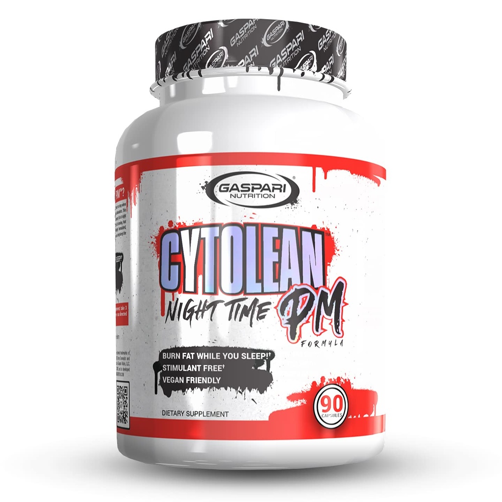 Gaspari Nutrition Cytolean PM: Nighttime Fat Burner met Melatonine Slaapondersteuning, Stressreductie, Stimulant Free, Vegan Friendly (90 Capsules)