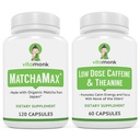 VitaMonk Energy & Focus Bundle: MatchaMax Biologische Japanse Matcha Capsules Lage dosis Cafeïne en Theanine