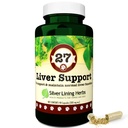 Silver Lining Kruiden 27 Kruiden Lever Ondersteuning Canine - Ondersteunt hond met normale functie en gezondheid van de lever - Natuurlijke kruiden supplement om de lever te beschermen tegen stress en toxines - 90 capsules