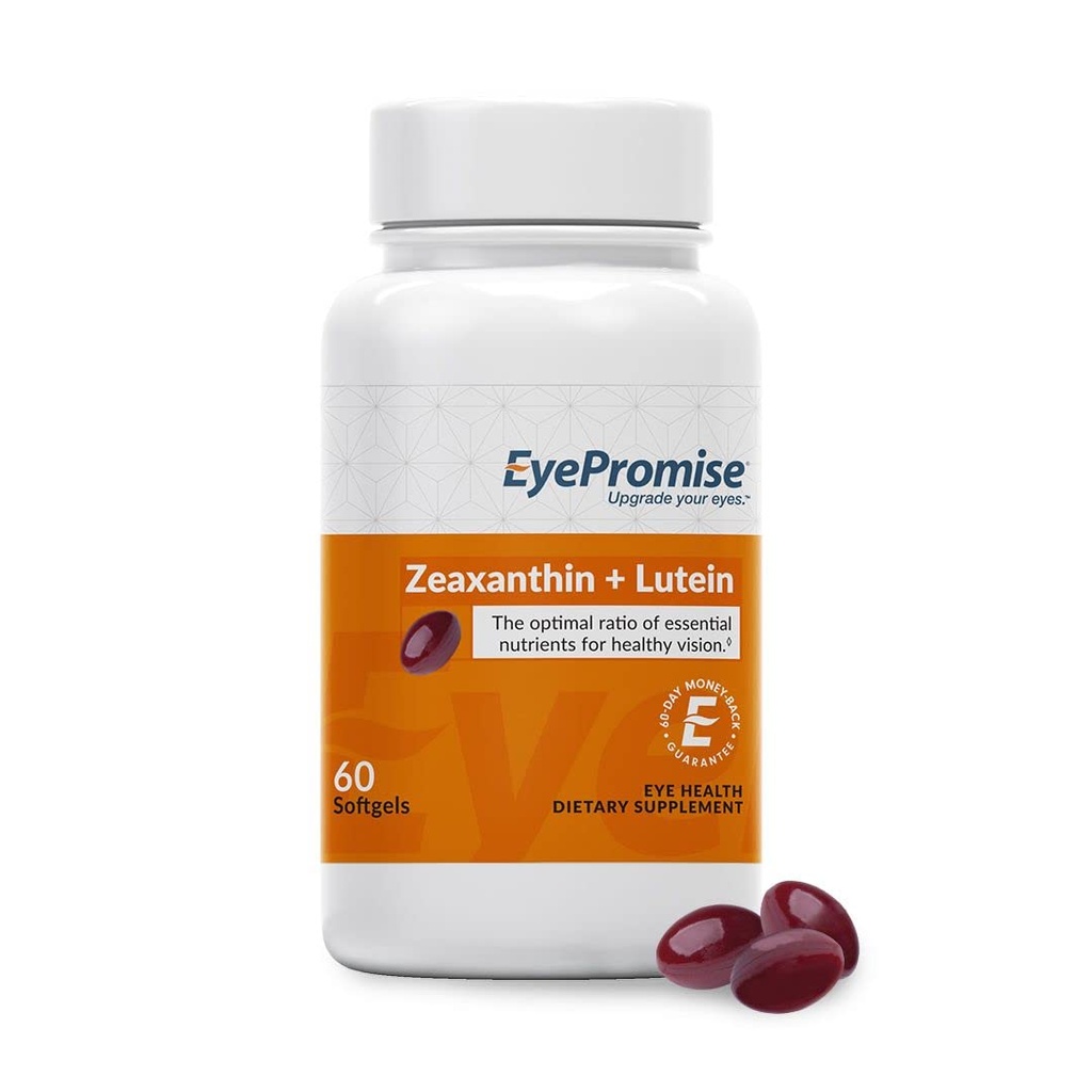 EyePromise Zeaxanthine + Luteïne Oog Vitamine - 60 Softgels Capsules Made with Natural Ingrediënten for Diets Inclusief Glutenvrij en Vegetarisch - Bescherm en verbeter uw ooggezondheid volledig