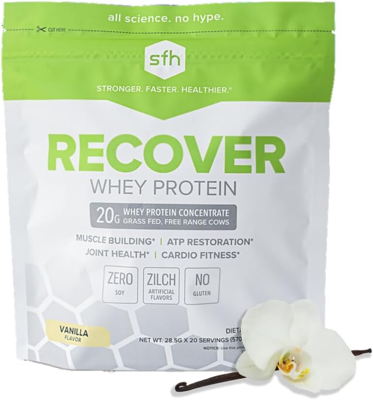 SFH Recover Whey Protein Powder (Vanilla) Geweldige Proeverij Grass Fed Wei voor Post Workout 