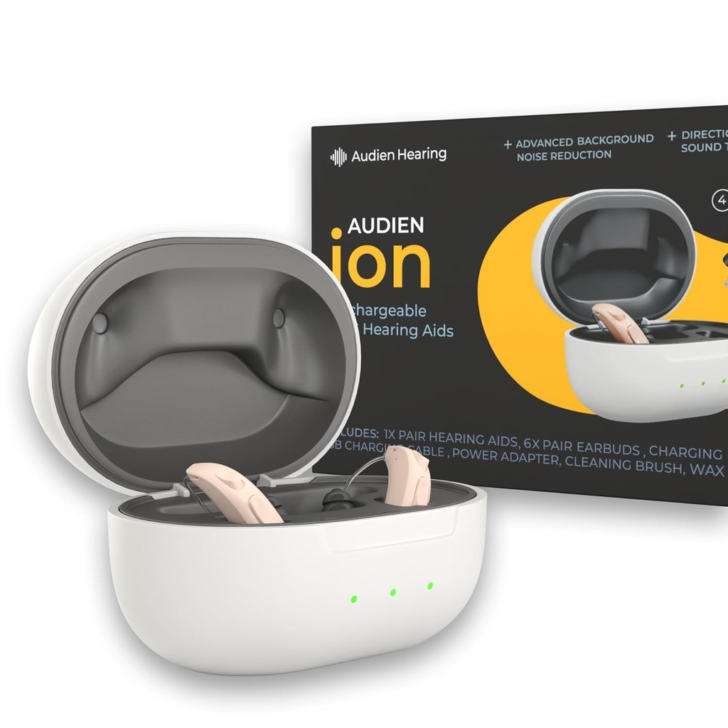 Audien Hearing ION Draadloos oplaadbare OTC-hoorhulp, Premium Comfort Design & bijna onzichtbaar