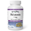 Stress-Relax Melatonine 3 mg by Natural Factors, Natural Sleep Aid, Resets the Sleep-Wake Cycle, 180 kauwtabletten (180 porties), Pepermunt smaak