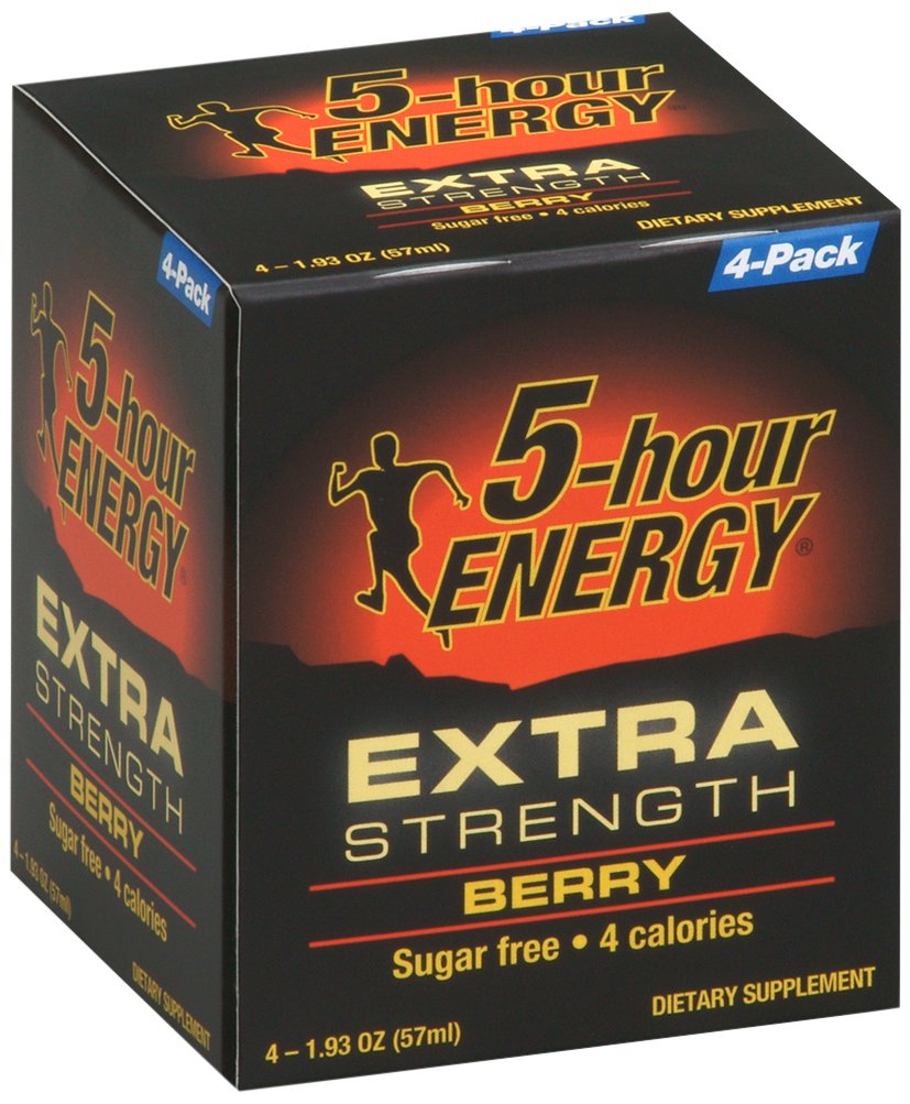 5-Uur energie Extra sterkte Dieetsupplement, Berry, 4 Tellen