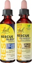RESCUE Stress Relief & Slaapondersteuning Bundle, Niet-Alcohol Formules, Bach Remedy Dropper 20ml 2-Pack Slaapdruppel 20ml, Homeopathische Bloem Essences