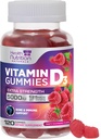 Vitamine D3 Gummies 5000 IE (125 mcg) - Triple Strength Bone and Immune Support, Vitamine D Gummy Dieetsupplement, Nature's Berry D Vitamine Supplement, Raspberry Flavored, Non-GMO - 120 Gummies