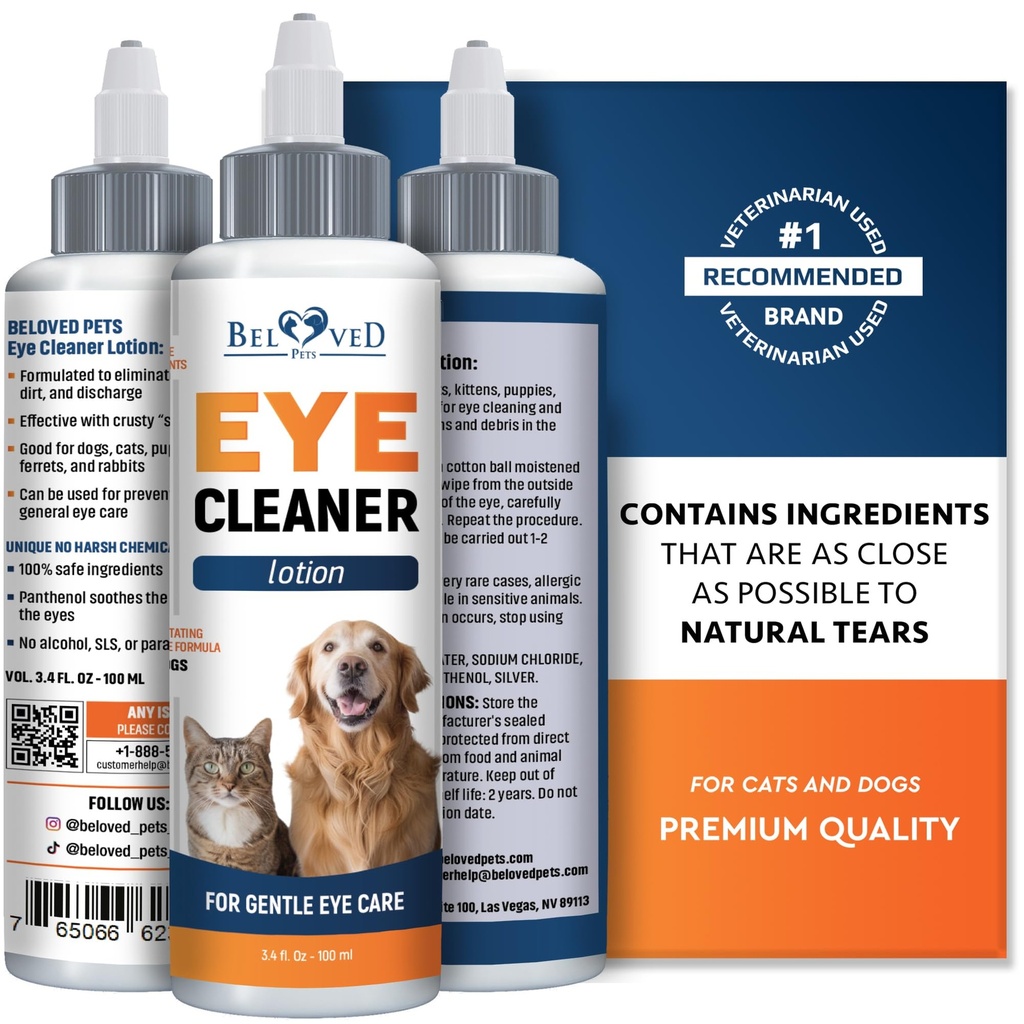 Alle Huisdieren Oogwasdruppels voor Relieve Pink Eye, Allergieën Symptomen, Infecties & Runny, Droge Ogen - pijnvrije behandeling helpt Abrasies, Irritaties & Conjunctivitis voorkomen
