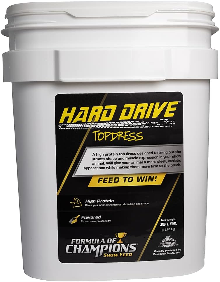 Harde schijf Topdress Gepelde supplement voor runderen, schapen, geiten en varkens, 35 lb Emmer