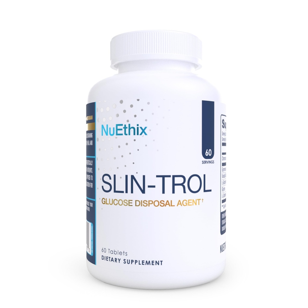 NuEthix Formuleringen SLIN-Trol, Glucose Verwijdering Agent Pillen voor mannen & vrouwen, Nutriënt Partitionering Supplement met Chroom Polynicotinaat, & Glycine, Effective Carb Absorptie, Non-GMO, 60 Servers