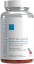 Raadpleeg Health BIOTIN GAIN Gummies met ANAGEEN - Verminder haarverlies - klinisch getest - 10.000 mcg Biotin Vitamine B7 ter ondersteuning van gezonde haargroei, huid en nagels voor vrouwen en mannen - 60 Tellen