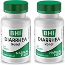 BHI Diarree Verlichting Snelwerkende natuurlijke remedie voor milde diarree - 8 kalmerende Homeopathische Actives Help kalmeren Maagpijn, gas en krampen voor vrouwen en mannen - 100 tabletten (pakket van 2)