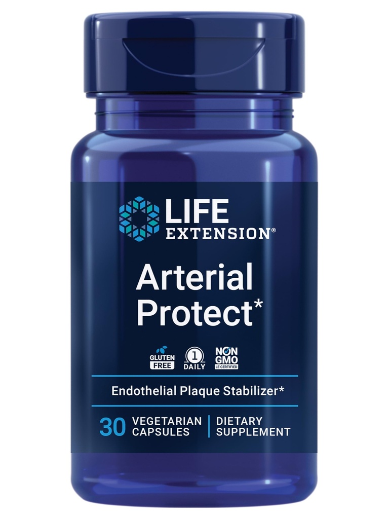 Life Extension Arterial Protect - Blood Pressure Supplement for Heart Health - met gotu kola en Pycnogenol Gedroogde Franse maritieme pijnboomschorsextracten - Glutenvrije, niet-GMO, vegetarisch - 30 capsules
