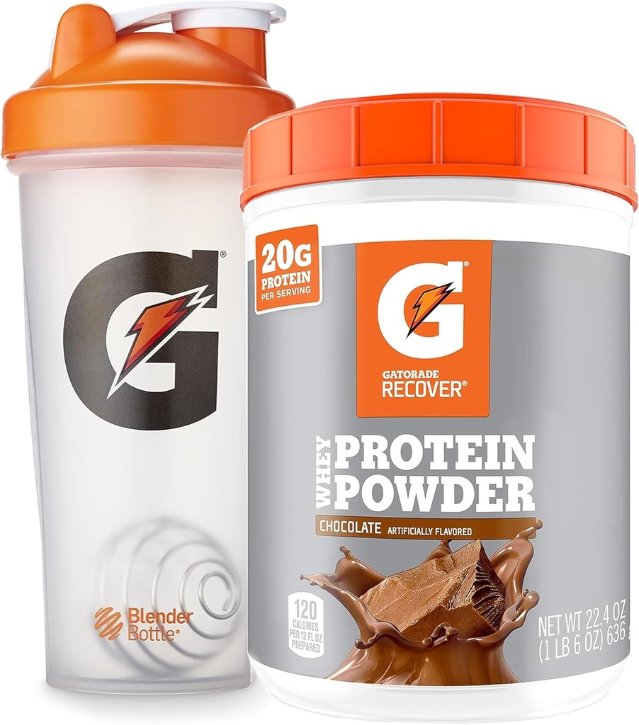 Bundel van Gatorade Shaker Fles voor Gym, 28 Ounce, Plastic en Gatorade Wei Proteïne Poeder, Chocolade