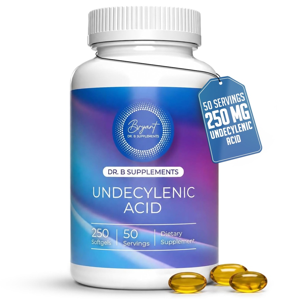 Undecyleenzuur - 250 mg voormalig SF722 vetzuur ter ondersteuning van een gezonde balans van darm en vaginale Flora 250 SoftGel Capsule - 50 porties