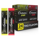 Pedialyte Sport Electrolyte poeder, snelle hydratatie met 5 belangrijke elektrolyten voor spierondersteuning voor, tijdens, & na de training, 12 Citroen Lime & 12 Fruit Punch, 0,49-oz Packets (24 Tellen)