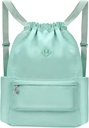 Trekkoord Rugzak met Wet Pocket Gym Rugzak Water-Resistant Cinch String Bag Strand Zwem voor vrouwen Mannen