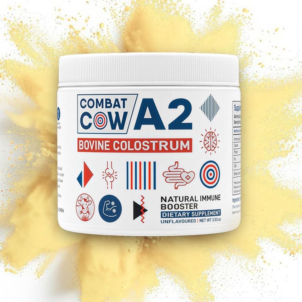 A2 Bovine Colostrum for Gut Health, Bloating, Non-GMO, Grass Fed, First 6 Hours Colostrum Powder, Immune Support, Muscle Recovery, Verhoogd Cognitive Power, Unsarded, 50 Servings