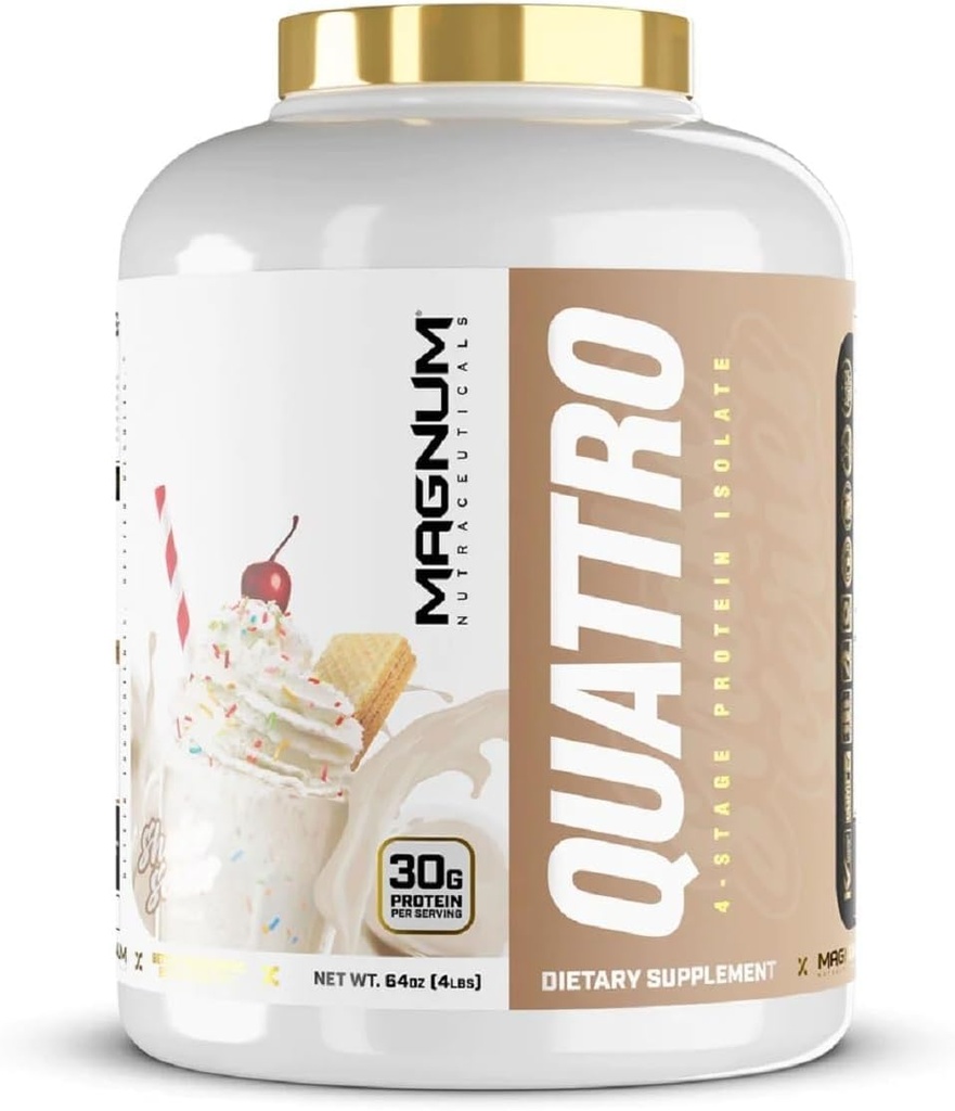 Magnum Nutraceuticals Quattro Shake Series Wei Proteïnepoeder, Vanille 4,5lb 