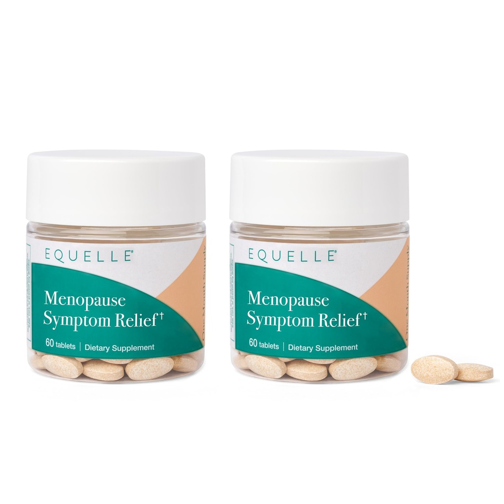 EQUELLE Multi-Symptoom Menopauze Verlichting van Hot Flashes, spierpijn & Ondersteunt meer slaap. Hormone-vrije, plantaardige S-Equol 2 maand levering (120 tabletten)