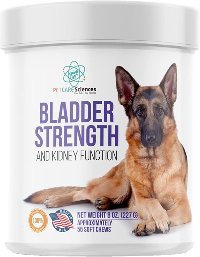 Blaassterkte Ca. 55 Kauwen - Natural Dog UTI Behandeling - Nierondersteuning voor honden - Honden Cranberry Supplement - Senior Honden Incontinentie Supplementen - Made in The USA