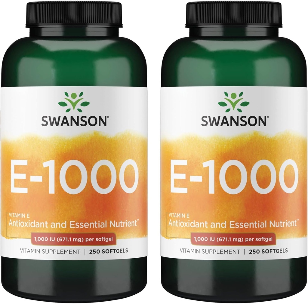 Swanson natuurlijke vitamine E 1000 Iu (671.10 Milligrammen) 250 Sgels (2 Pack)