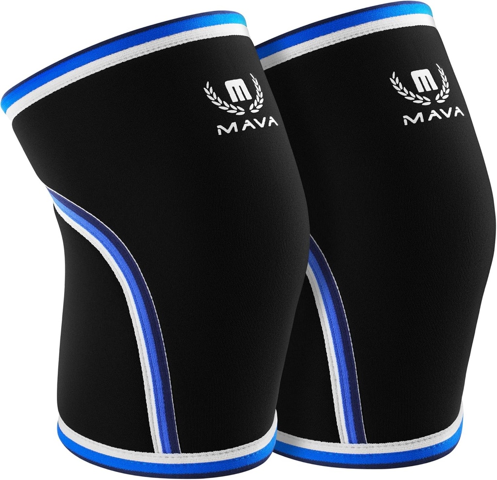 Mava Sport Knies Mouwen Gewichtheffen Mannen & Vrouwen, 7mm Neopreen Knie Mouwen voor Vrouwen en Mannen, Ideaal voor Cross Training WOD, Kraakbeen, Powerlifting