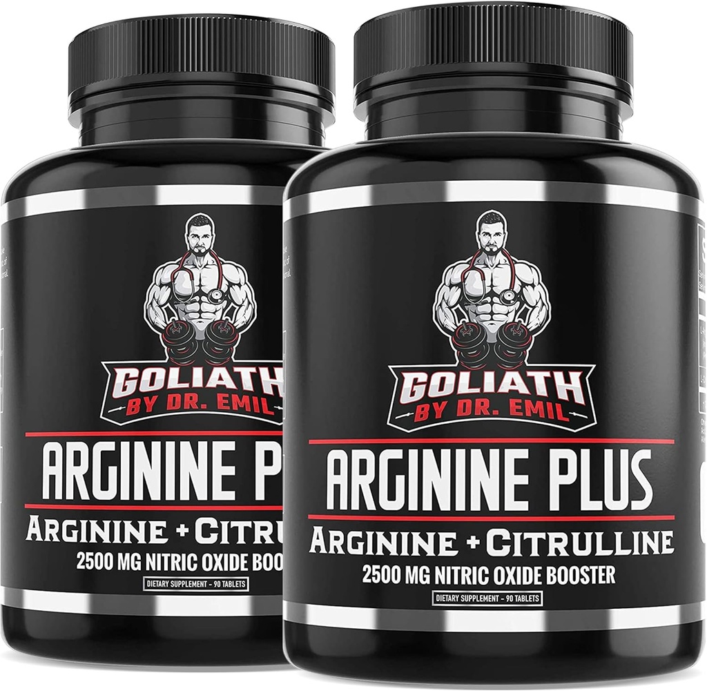 Dr. Emil's Arginine Plus - L Arginine + L Citrulline - 2500 MG Hoge dosis NO Booster Tablets - Nitric Oxide Supplement for Vascality and Heart Health (Arginine AAKG and Citrulline Malate 2:1)