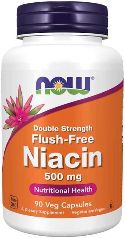 NOW Foods - Niacin Flush-Free Double Strength 500 mg. - 90 Plantaardige Capsules