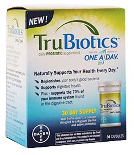 Trubiotics Daily Probiotic, 30 capsules - Glutenvrij, sojavrij Digestief + Immune Health Ondersteuningssupplement voor mannen en vrouwen (pakket van 2)