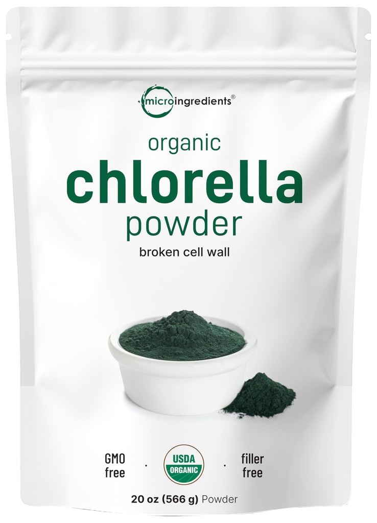 Micro Ingrediënten Organische Chlorella Poeder, 20 Ounces Broken Cell Wall voor volledige absorptie 