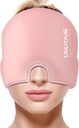 ONLYCARE Migraine Relief Cap, opgewaardeerd Odorless Migraine Ice Head Wrap, Hoofdpijn Relief Hat voor Migraine, Lichtroze