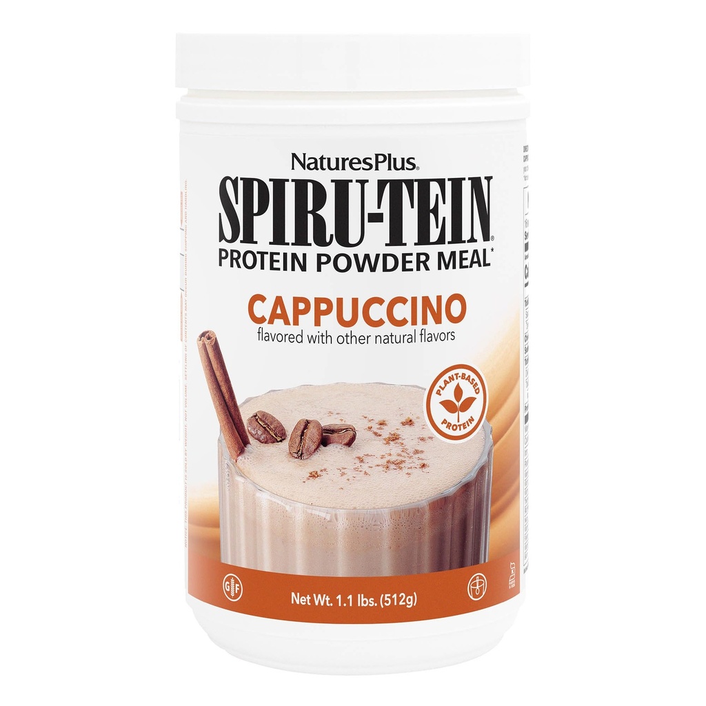 NaturesPlus SPIRU-TEIN Shake - Cappuccino smaak - 1,1 lbs, Spirulina eiwit poeder - plantaardige voeding vervanging, vitamines en mineralen voor energie - vegetarisch, glutenvrij - 16 porties
