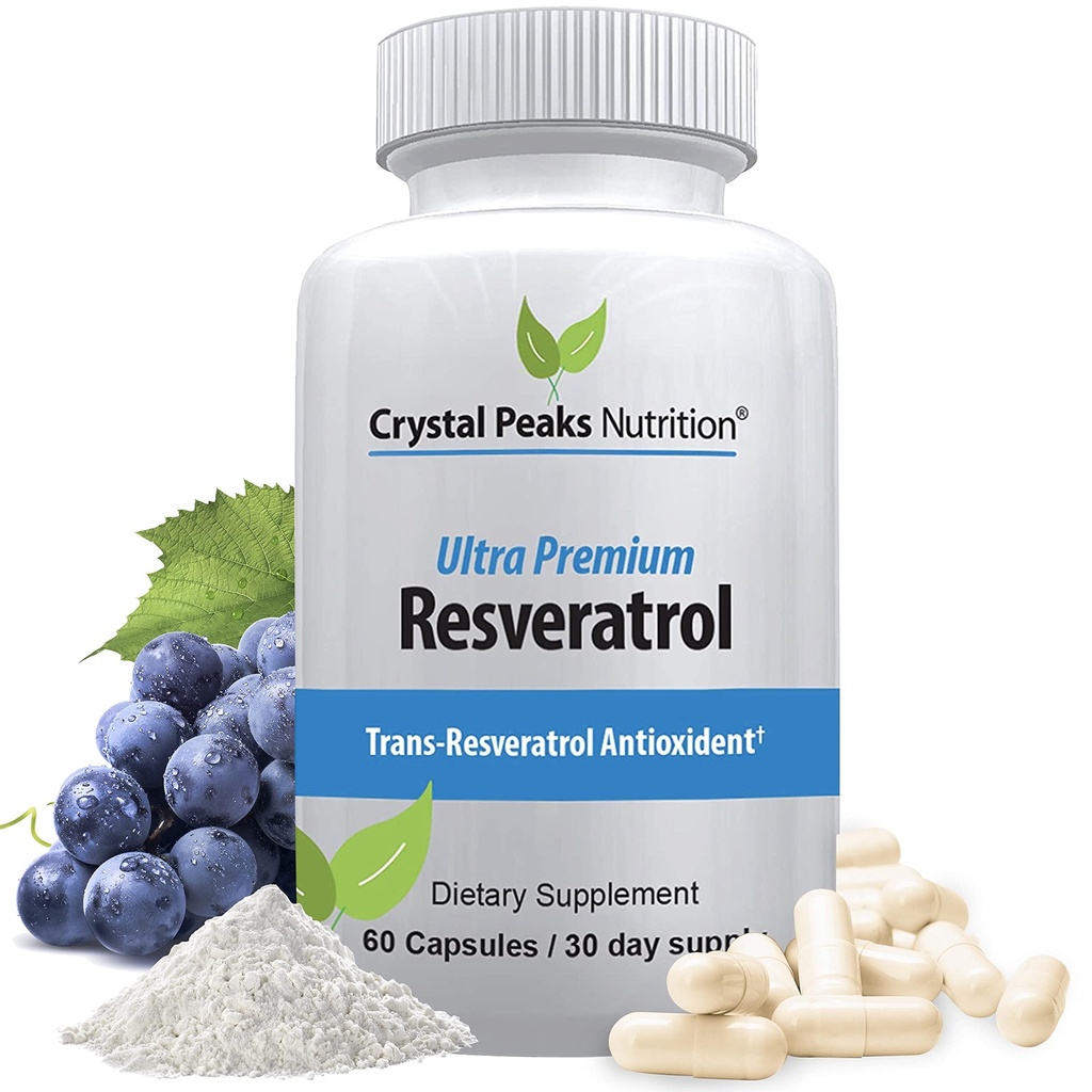 100% Natural Resveratrol Supplement - Trans-Resveratrol Ondersteunt Veroudering - Antioxidanten Supplement bevordert immuunsysteem en gezamenlijke ondersteuning (60 capsules)