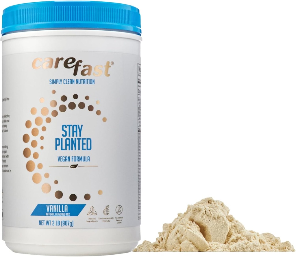 Stay Planted Plant-Based Non-GMO Soy Healthy Protein Powder Drink Mix - Vanilla Flavored - 2lb Tub - 13g Proteïne - maakt Great Proef Low Carb Vegan Shakes & Smoothies
