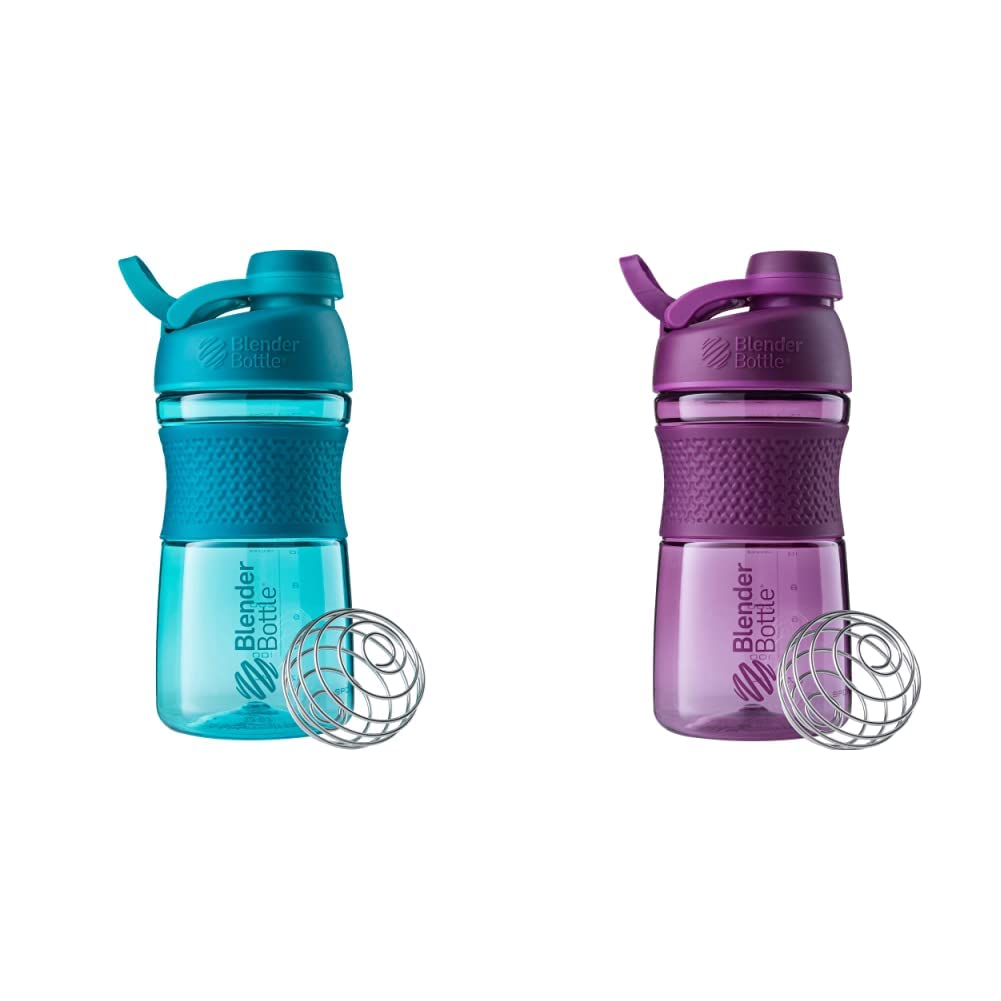 BlenderBattle 20-once SportMixer Shaker flessen met BlenderBall Wire Whisk, Plum en Teal