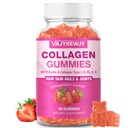 Vegan Collageen Gummies for Women & Men - met biotine, vitamine C, & zink voor huidstraling, haargroei, sterke nagels, & gezamenlijke ondersteuning, 60 Tel.