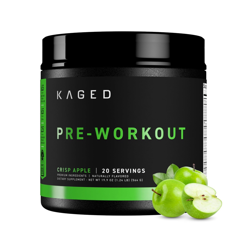 Kaged Original Pre Workout Powder Krisp Apple met Creatine, Beta Alanine, Pure Cafeïne 20 porties