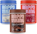 Gelukkige Viking Chocolade, Vanille en Aardbei Poeder, door Venus Williams, 20G proteïne, Low Carb, Keto, Vegan, Glutenvrij, Superfoods, Complete Maaltijd Vervanging, 3 Canisters (24 oz. Elk)