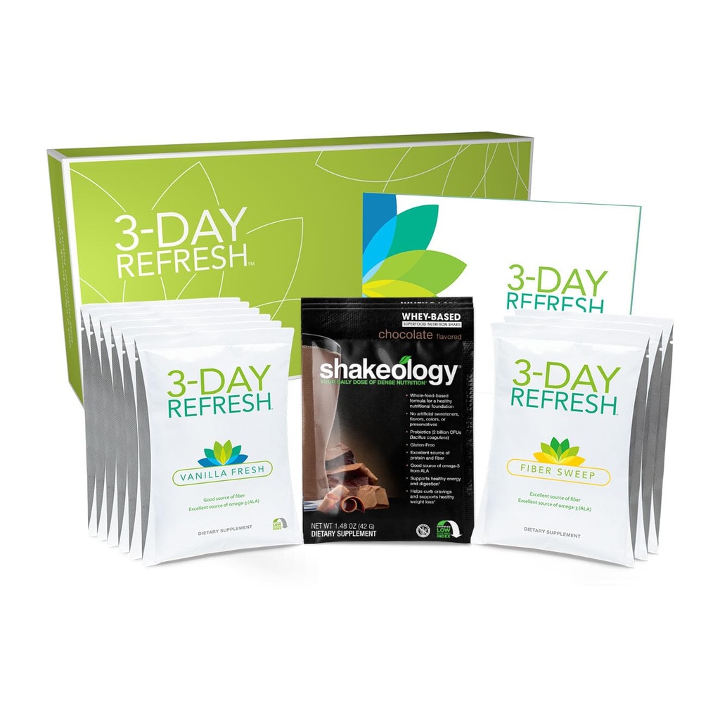 BODi 3-Day Refresh Complete Kit – Shakeology, Vanilla Fresh Protein Shake, Fiber Sweep, Program Guide for Clean Eating, Lose a Few Pounds, Enhanced Energy & Wellness, Body Cleanse