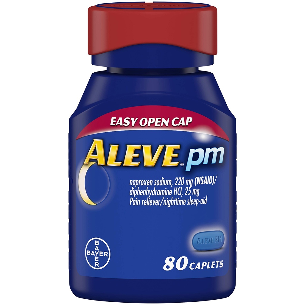 Leve PM Caplets, snelle slaaphulp en pijnverlichting voor hoofdpijn, spierpijn, non-habit vorming 220 mg Naproxen natrium en 25 mg difenhydramine HCl Capsules, 80 telling