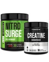 Ge Jacked Factory NITROSURGE Pre Workout Supplement (Cherry Limeade) Createine Monohydraat poeder (150g) voor spiergroei, verhoogde sterkte, verbeterde energie