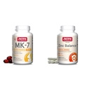 Jarrow Formulas MK-7 90 mcg - Bioactive Form of Vitamin K2 & Zinc Balance 15 mg - 100 Servings (Veggie Caps) - Includes Copper