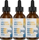 Hoge sterkte Liposomale Magnesium druppels, Gemakkelijk geabsorbeerde gecheleerde vormen van magnesiumbisglycinaat en Magnesium Gluconaat, Ondersteunt - Slaaphulp, Stress, Mood, Gut - 60ML Citroen smaak vloeibare druppels