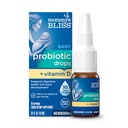Mama's Gelukzaligheid Baby Probiotica + Vitamine D Drops, Ondersteunt Digestieve Gezondheid & Immune Functie*, 400IE Vitamine D, Ondersteunt Bone Development*, Pasgeborenen+, Smaakloze, 0,34 Fl Oz (30 Servers)